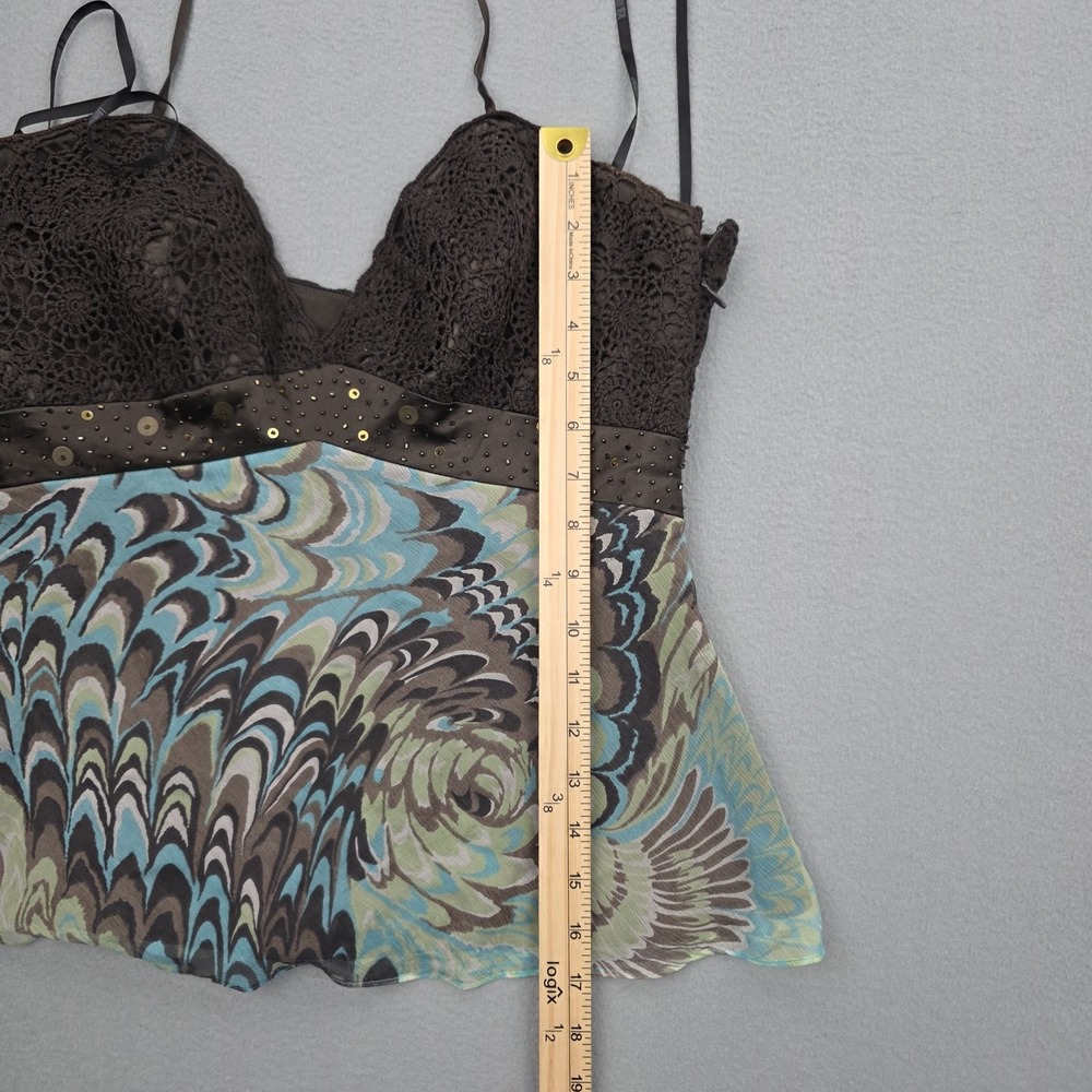 Laundry by Shelli Segal Halter Top Womens Small Crochet Lace 100% Silk VTG Y2K - Picture 4 of 11